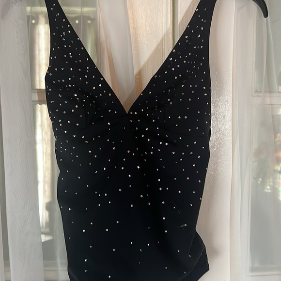 I.D. SARRIERI One Piece Swarovski Allover Bodysuit Women’s EUR Size 38 Black - Picture 2 of 12